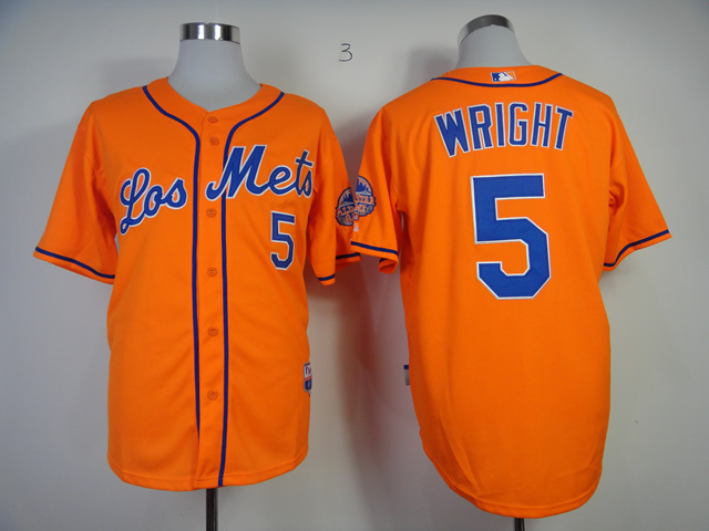 Men New York Mets #5 Wright Orange MLB Jerseys->->MLB Jersey